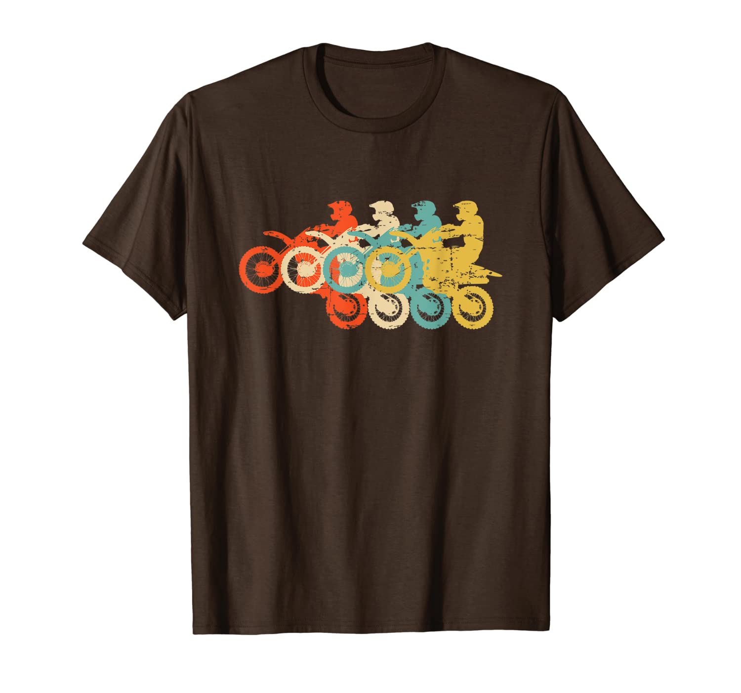 

vintage motocross dirt bike t-shirt - silhouette retro gift, White;black