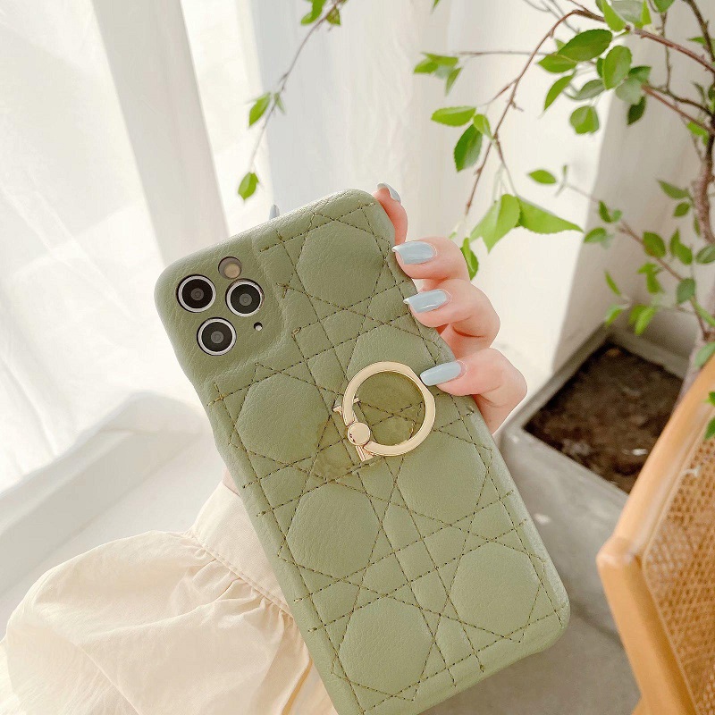 

Fashion Designer Phone Case for Iphone 12 12Pro 12Promax 12mini 11 Pro XSMAX XR 7/8/SE2 7Plus /8Plus Cover with Ring Holder, Dark green