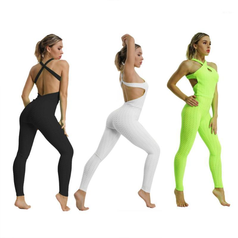 

Yoga Outfit Sports Jumpsuit Fitness Sport Suit Women Tracksuit Set Backless Gym Running Wear Superb, Black