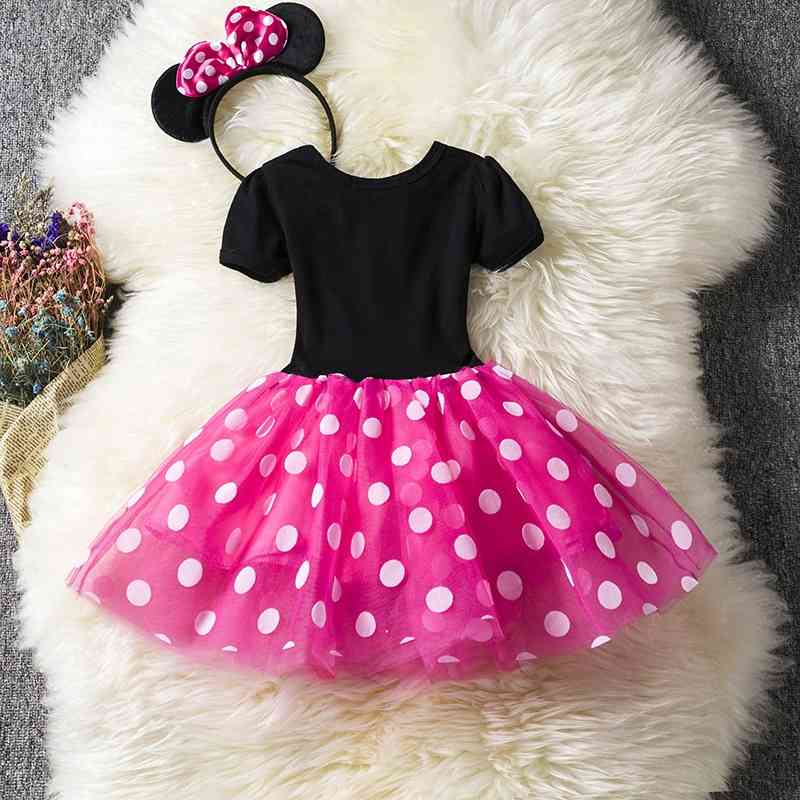 

2020 new girls' casual dress Korean children's solid dot skirt, Red