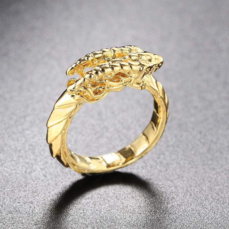 

Cluster Rings Dragon Ring For Men Trend Punk Accessories Unique Animal Party Gifts Fashion Gold Hip Hop Women's Jewelry Wholesale R721, Golden;silver