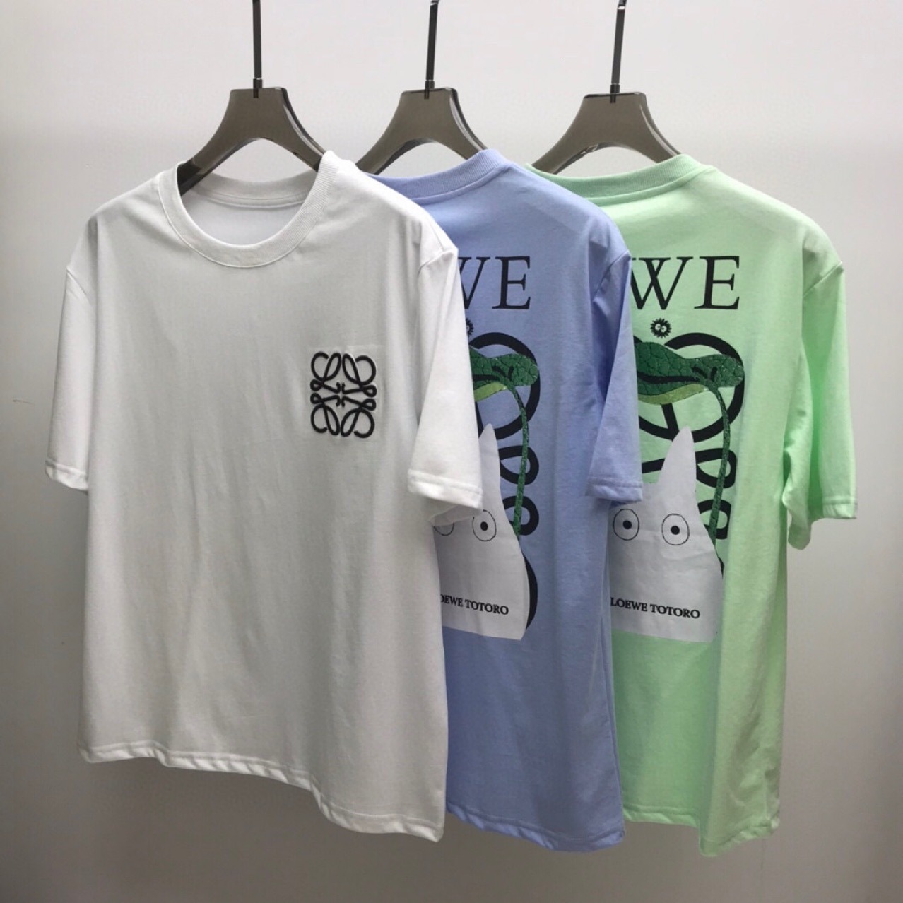 

Hot 2021 summer Casual Short Sleeve Top Men's T-shirt white letter loose Loew Luo Yichao, White;black