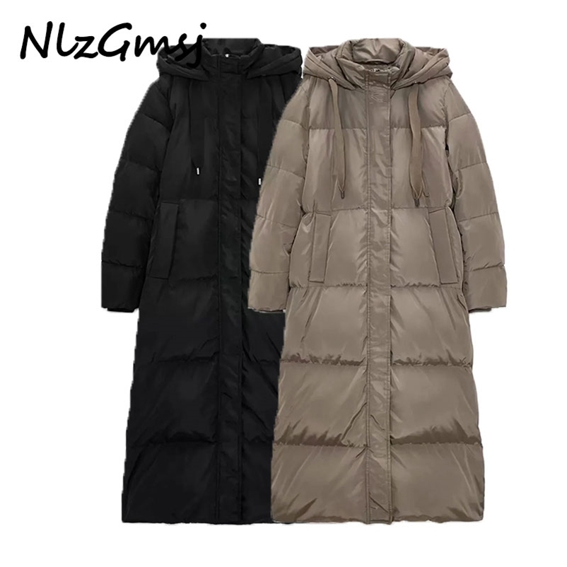 

Parka Women Winter Hooded Warm Thick Long Bubble Puffer jacket Fashion Loose Down Cotton Coat Outerwear Clothing 210628, As picture