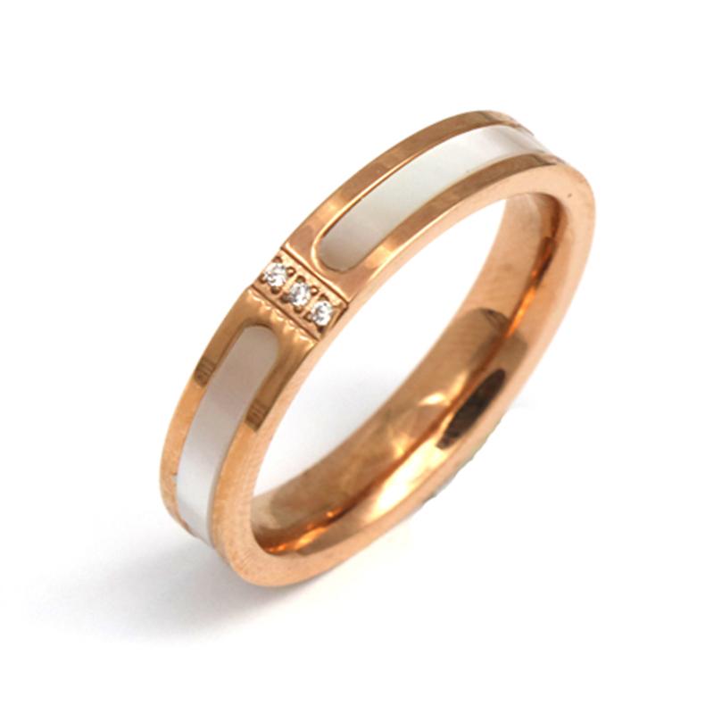 

Wedding Rings Pz Stainless Steel For Women Men Simplicity Cubic Zirconia Shell Fashion Jewelry Wholesale