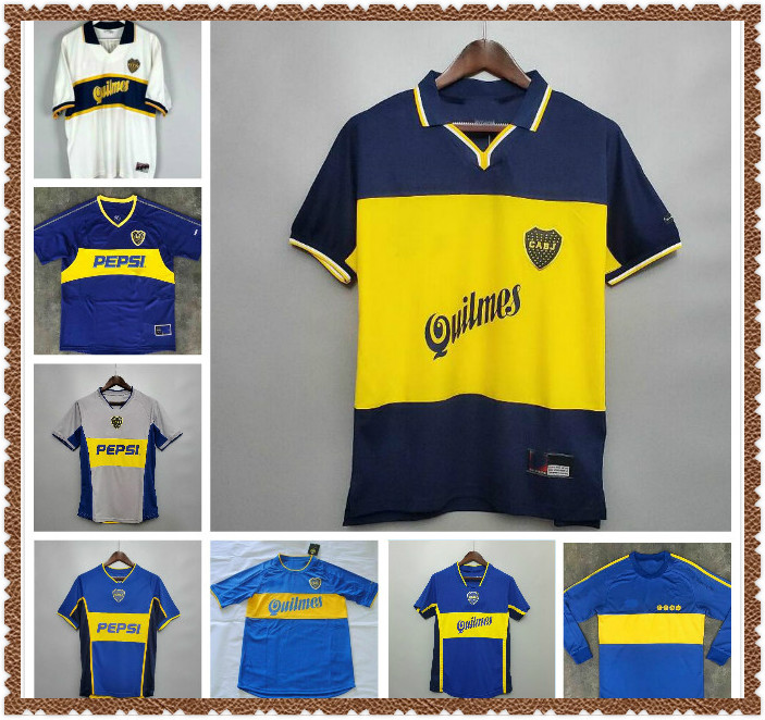 97 98 Boca Juniors Retro Soccer Jersey Maradona ROMAN Caniggia 1997 2002 PALERMO Football Shirts Maillot Camiseta de Futbol 2005 2001 1981
