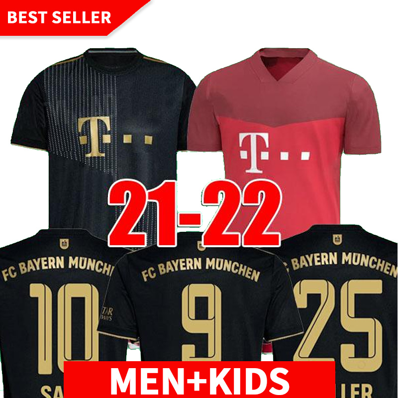 

21 22 Bayern soccer jersey Player version Munich LEWANDOWSKI SANE 2021 2022 football shirt HERNANDEZ GORETZKA GNABRY camisa de futebol thailand men kids kits, 2122 away kids