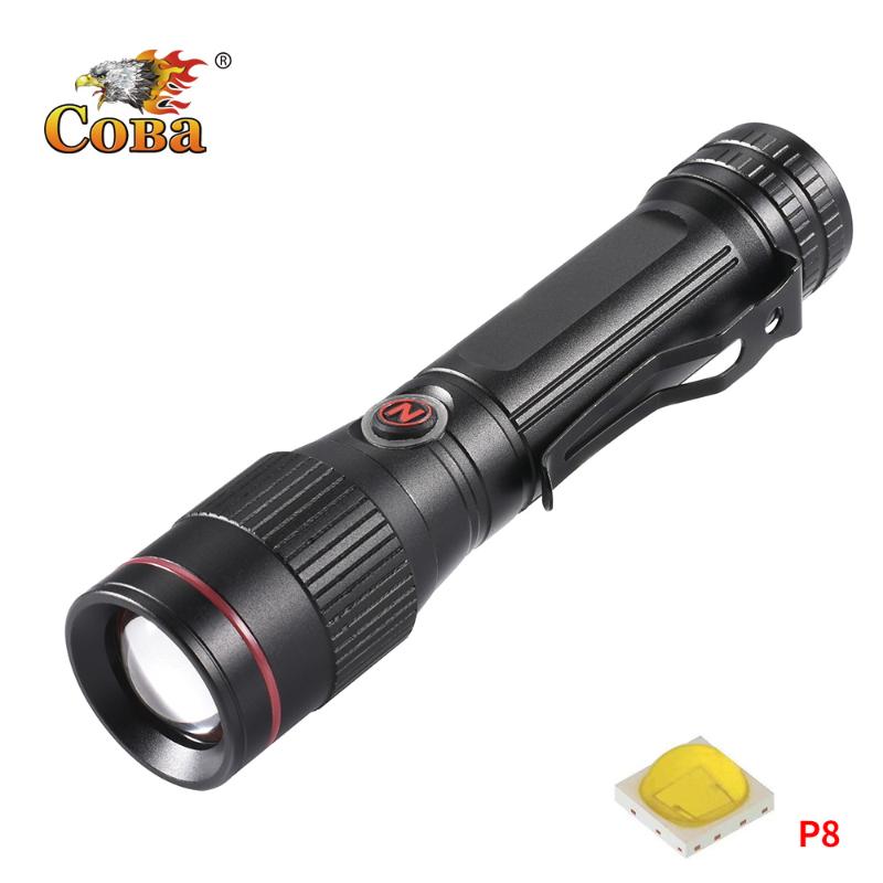 

Led Tactical P8 High Power Flashlamp Aluminum Alloy Shell Cilp 3 Modes Waterproof Usb Rechargeable Fising Light Flashlights Torch Torches