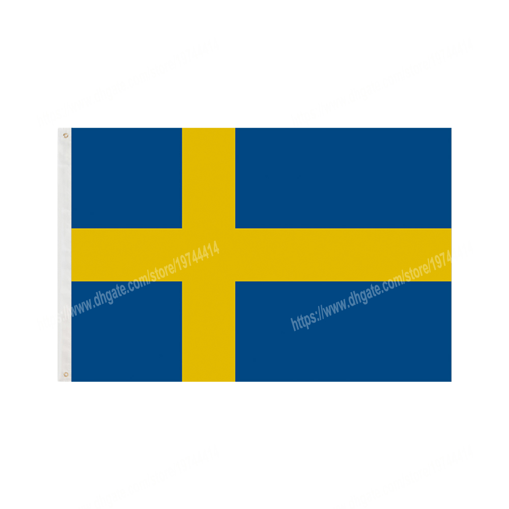 

Sweden Flags National Polyester Banner Flying 90 x 150cm 3 * 5ft Flag All Over The World Worldwide Outdoor can be Customized