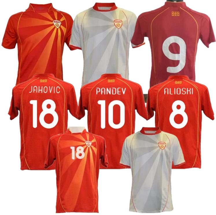 

21 22 North Macedonia soccer jersey home Pandev 2021 2022 maillot de foot national team Jahovic ALIOSKI IBRAIMI ELMAS Enis Bardhi Men football shirt thailand, Red