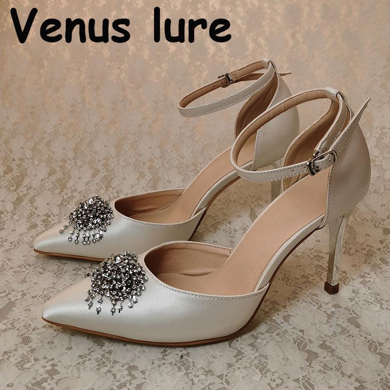 

Dress Shoes Latest Wedding Bridal 9CM Heel Pointed Toe Ladies Party, Champagne