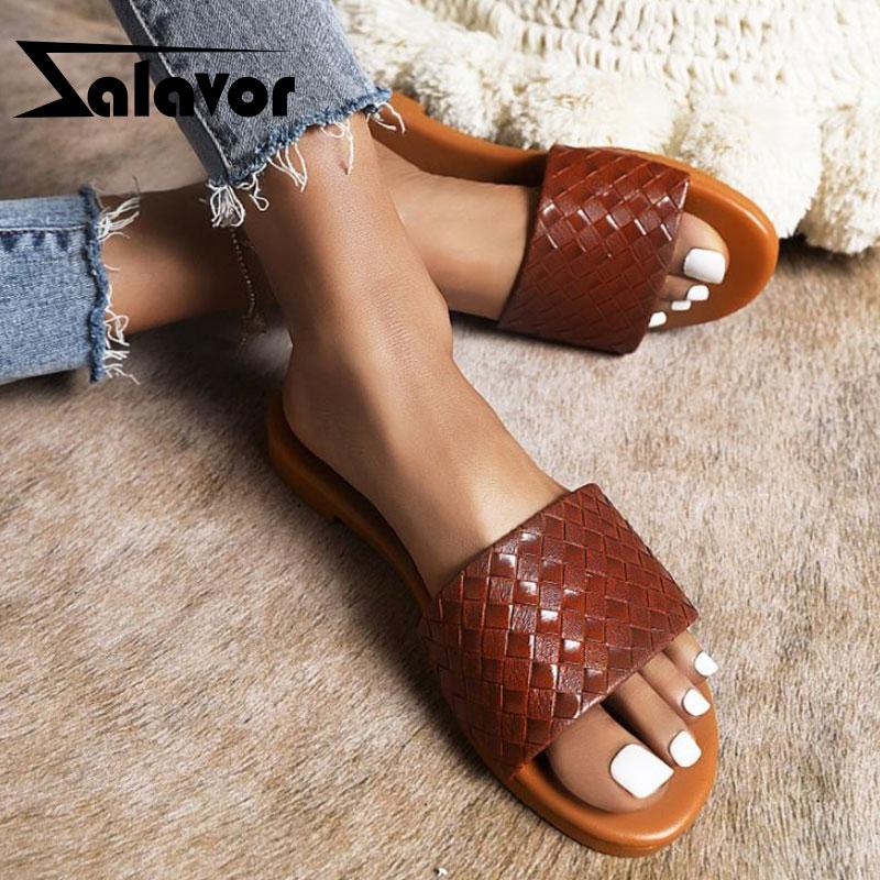 

Sandals ZALAVOR Women Slippers Shoes For Summer Fashion Cool Beach Solid Color Footwear Size 35-43, Black