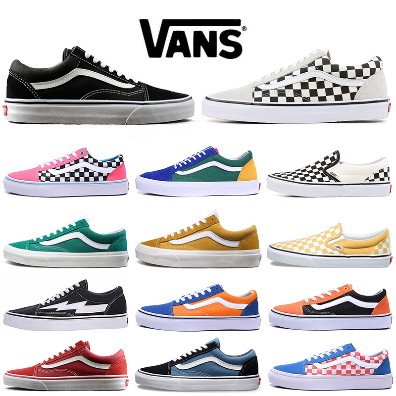 

Fashion VAN Canvas Shoes Old Skool Fear of God Sk8 Hi Running Shoe Triple White Black Yellow Checkerboard Slip on Skateboard Men Women Sports Sneakers