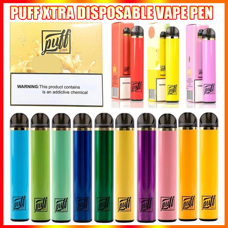 

Puff Xtra Disposables Vape Pen e cigarette starter kit 5ml Pre-Filled Vaporizer Device Pod 1500 puffs 600mah Battery 100% Original vapors wh