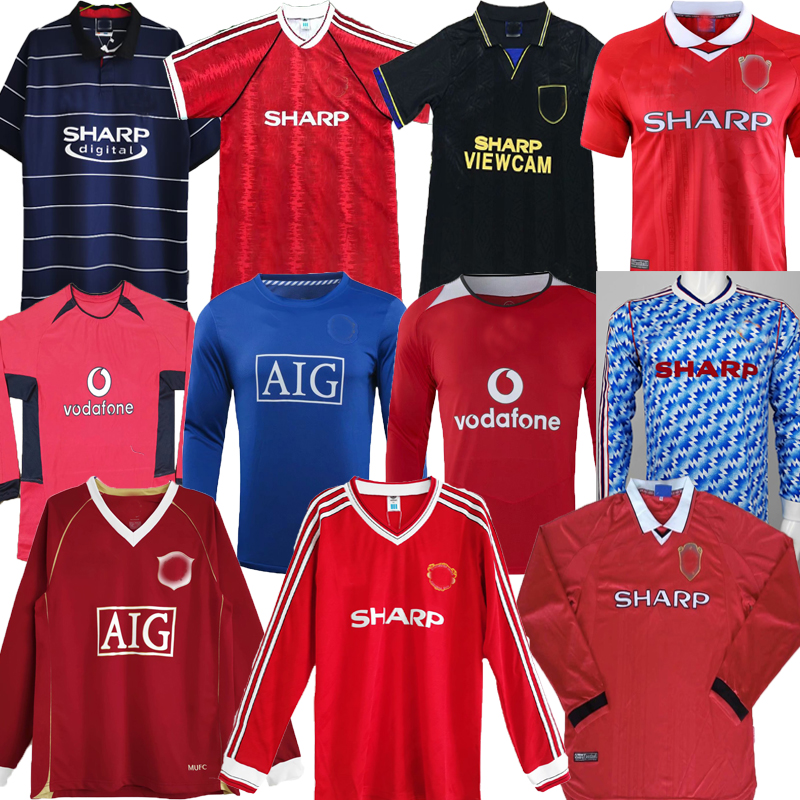 

90 92 93 95 99 00 Manchester away RONALDO soccer jerseys RETRO 1998 1999 FOOTBALL SHIRTS 02 04 06 07 08 home Rooney Saha Vintage classic Nani MAN UTD Camiseta long sleeve