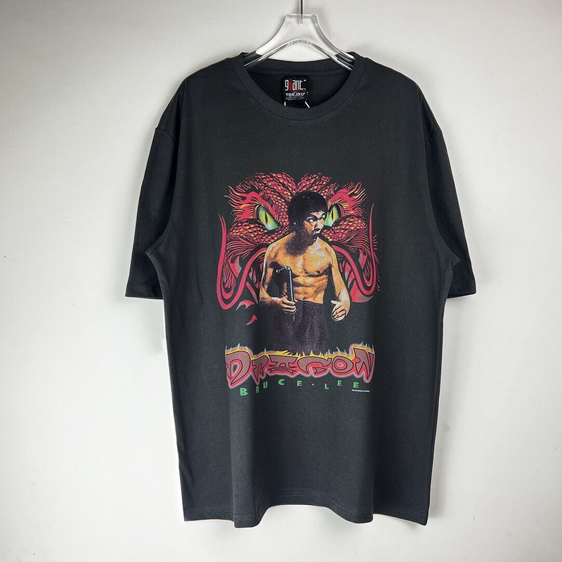 

22ss Rock Band Dragon Vintage Tee T shirt High Street Washed Black Spring Summer Men women Skateboard fashion Streetwear Tshirt