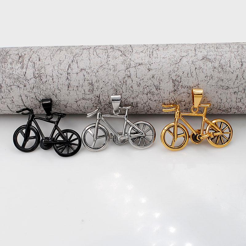 

Pendant Necklaces Sportmen Biker Necklce Cool Fashion Stainless Steel Bicycle For Boy Girl Necklace Men Women Jewelry, Colar De P437