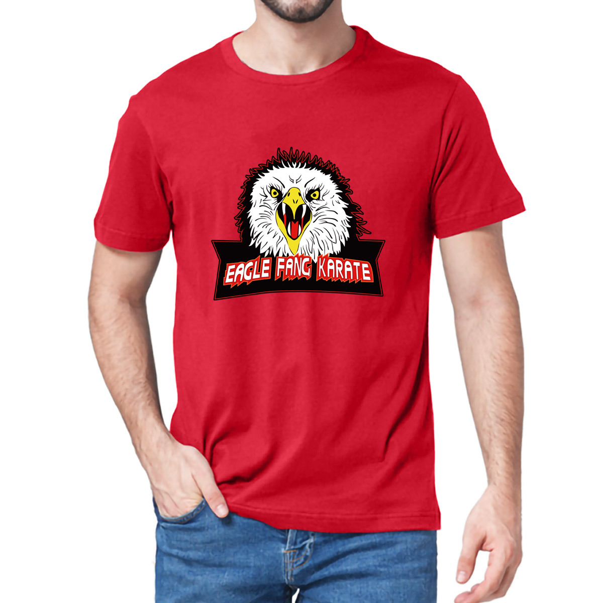 

Unisex 100% Cotton Eagle Fang Karate Cobra Kai Movie Inspired Funny Summer Men's T-Shirt 80s Retro Women Soft Tee Gift Tshirt K29, Black;brown