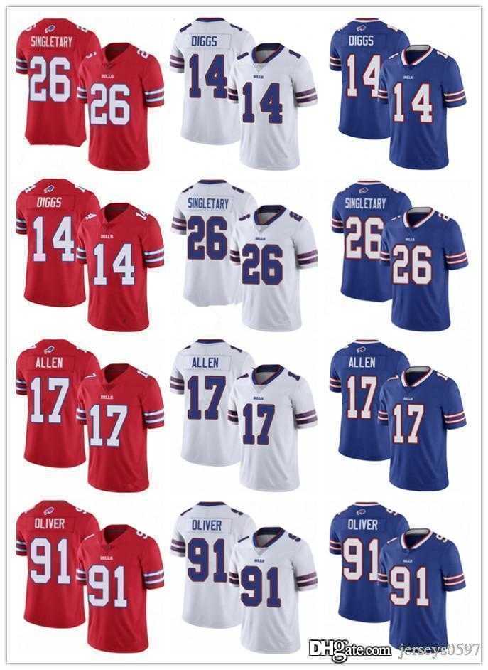 

Men women youthBuffaloBills14 Stefon Diggs 17 Josh Allen red 91 EdOliver 26 Devin Singletary blue Football Jerseys, Color