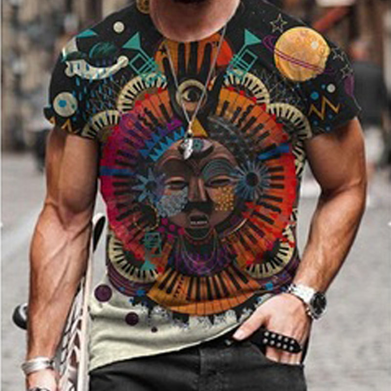 

Mens Fashion T Shirt Summer Boys Streetwear Tees Dark Style T-shirt with Luxurious Printing Wholesale 24 Styles, Color1
