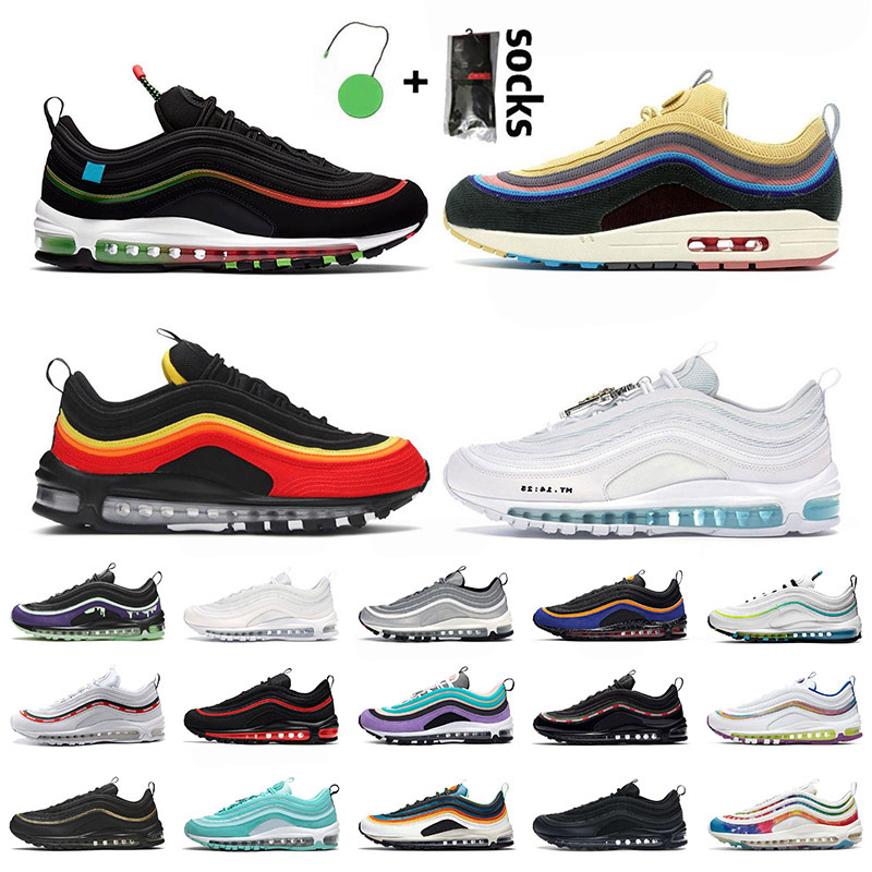 

Top Quality Women Mens Running Shoes 97 Sneakers Worldwide Black White Sean Wotherspoon Hanshin Tigers MSCHF x INRI Jesus UNDEFEATED TIE DYE Trainers, #4 slime 36-45