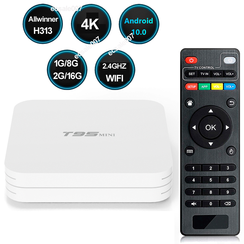 

T95 MINI Smart TV BOX Android 10.0 Allwinner H313 Quad Core 2G 16G 4K 2.4G wifi H.265 Media player