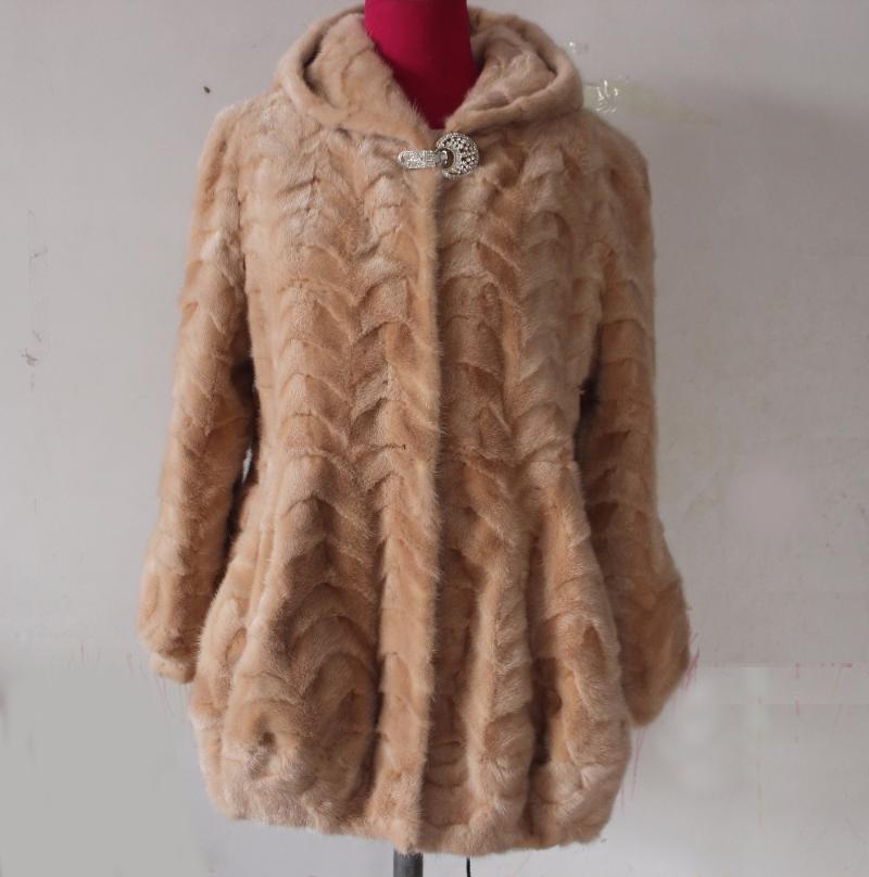 

Women's Fur & Faux Linhaoshengyue The True Nature Of Mink Coat, Orange