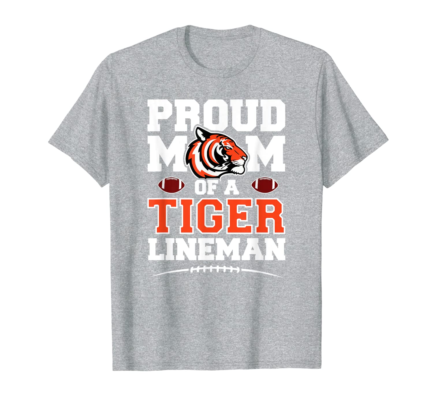 

Tiger Football Mom Lineman - High School Football Athletics T-Shirt, White;black