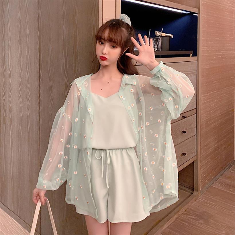 

summer fashion casual clothing womens tanks mesh sunscreen halter shorts plus size s 2xl thin breathable women, White