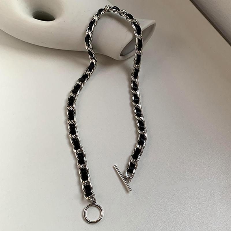 

Vintage Punk Leather Chain Charming Temperament Necklace For Women High Quality Original Design Jewelry Wedding Party Gift Chains