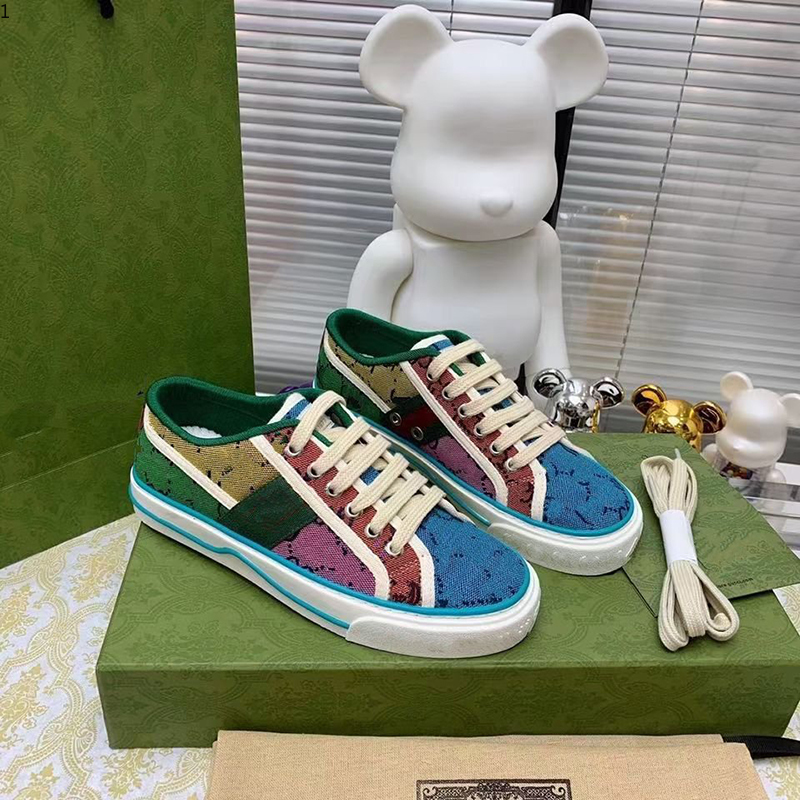 

Latest men's women's 1977 tennis sneaker, ribbon green and red cotton in fashion coach design MKJJJ001