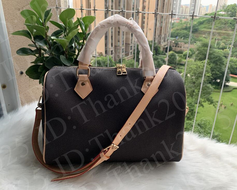 

Fashion Speedy 30 Handbags Women Tote Bag Leather Crossbody Lady Purse Messenger Bag Luxurys Designers Bags Speedy 30cm 12colors 12301, White grid