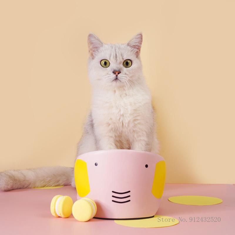 

Cat Bowls & Feeders Cartoon Cool Bowl Ceramic Standing Oblique Mouth Food