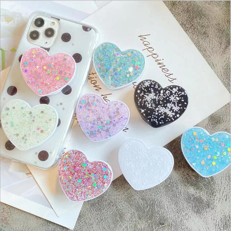 

20 Pieces Universal cellphone heart shape Glitter Cell Phone Holder Accessories Ring Buckle Mounts
