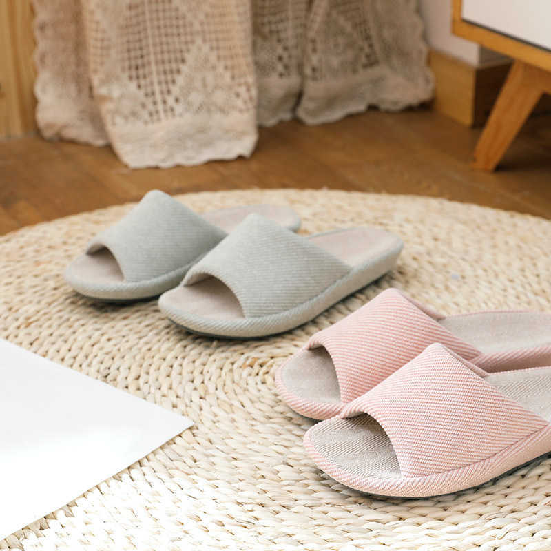 

Breathable Cotton Linen Slippers Women Men Indoor Slipper Lovers Home Floor Shoes 4 Season Style Female Male Mute Slides H0827, Light green