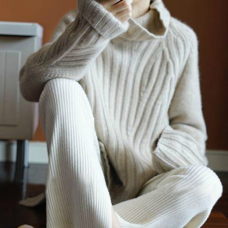 

Autumn Winter sweater women turtleneck cashmere sweater knitted pullover women sweter fashion sweaters Loose Plus Size tops xl, Default color