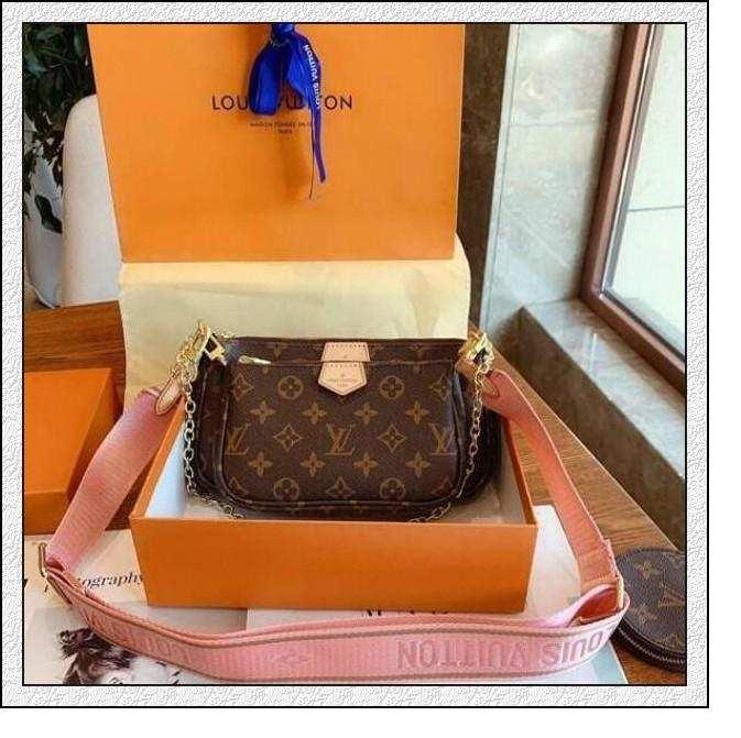 

A-2 3 Piece Set Bags Women Crossbody Bag ClipsLeather Handbags Purses Lady Tote Lv LOUIS BAG VITTON Hair Clips, Red;black