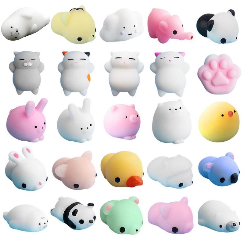 

25pc Children Toys It Cute Cat Squeeze Healing Fun Kids Kawaii Toy Stress Reliever Squishy Anti 2021 Party Favor