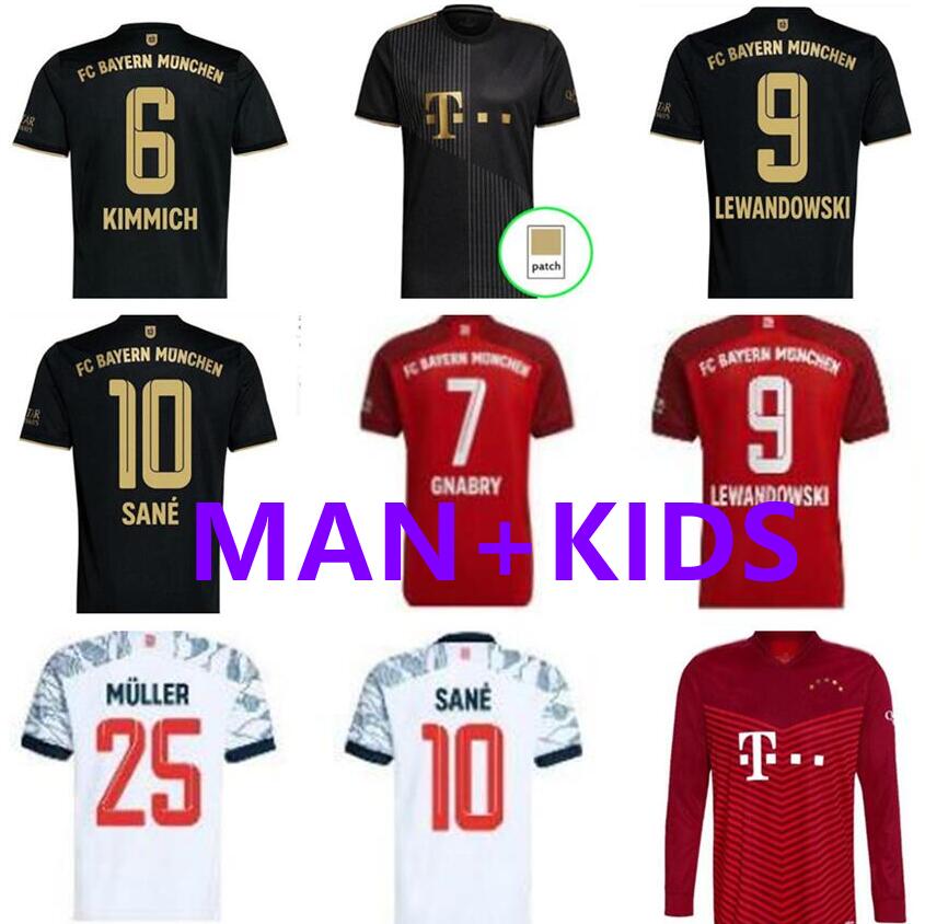 

size:S-4XL 21 22 FC Bayern Munich soccer jerseys LEWANDOWSKI GORETZKA Away black SANE COMAN MULLER DAVIES 2021 2022 HUMANRACE maillot de foo, Black;yellow