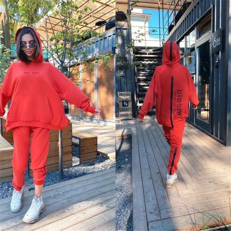 

Women' Two Piece Pants Autumn WinterTwo Pieces Tracksuit Woman Set Fleece Sweater Outfits Warm Hoodies Sports Female Suit, Black