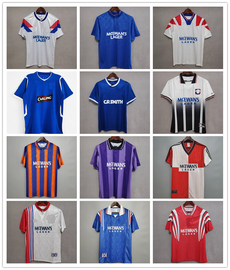 

87 90 92 94 96 97 99 01 08 Glasgow Rangers fc Retro soccer jerseys 20 21 GERRARD GASCOIGNE LAUDRUP Soccer Shirts MCCOIST football Uniforms, Ivory