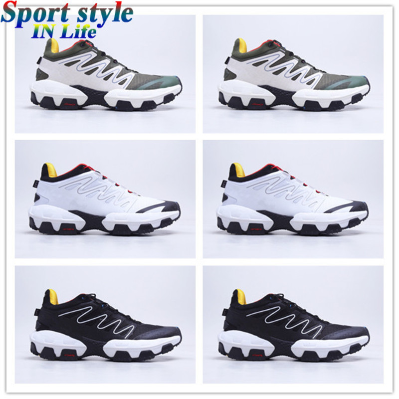 

2021 Sports Running Shoes Outdoor Cross Country Mountaineering Solomon Hiking Men Outdoors Black White Ash Mens Breathable Runner Sneakers