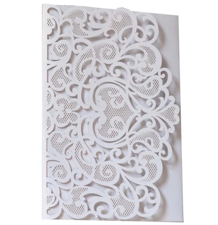 

2021 Ivory Customizable Laser Cut Tri-fold Wedding Invitation, Invites With Respond Card And Envelope, Invite for Wedding, Birthday