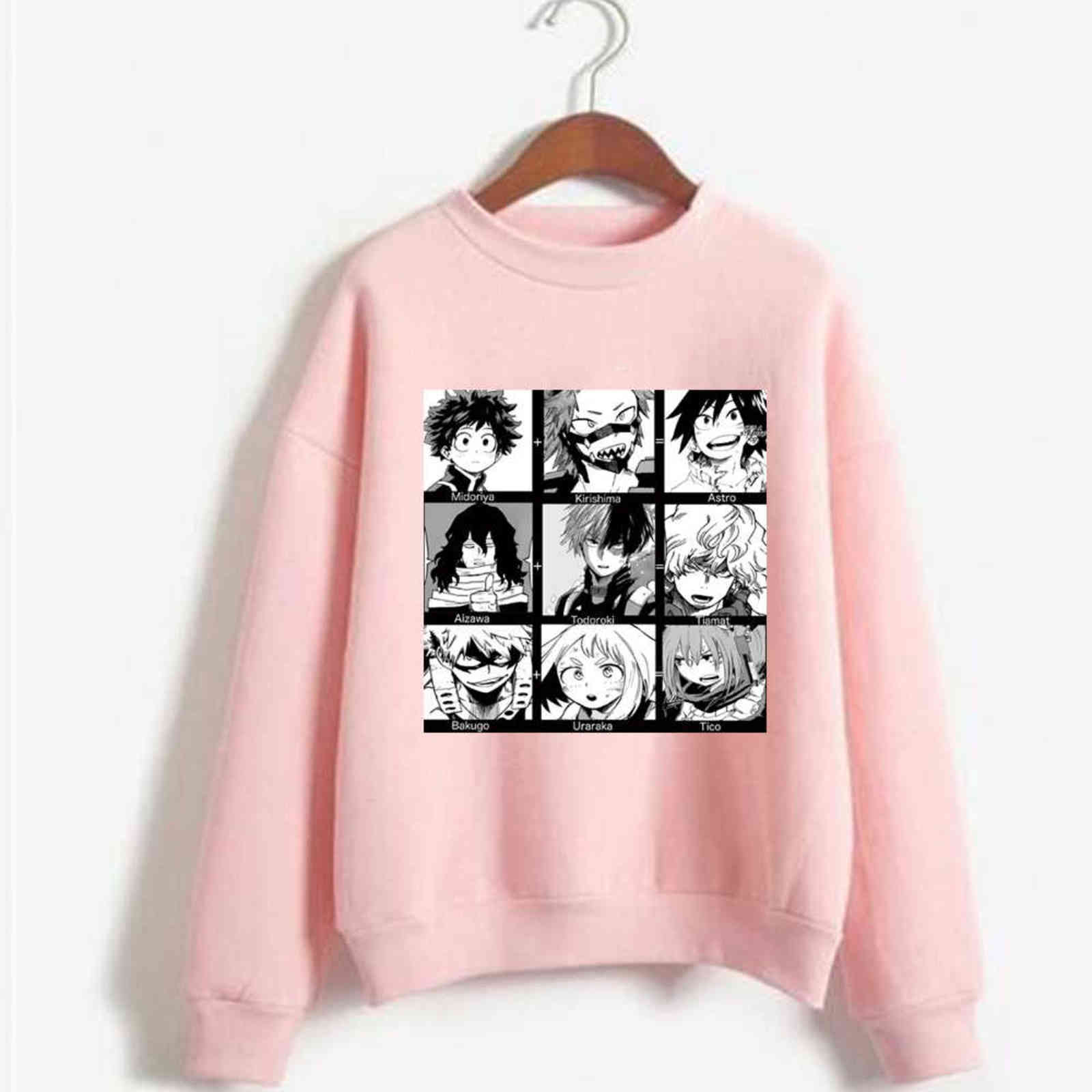 

My Hero Academia Hoodie Anime Long Sleeve Casaul Sweatshirt Loose Pullovers Tops Y1109, Black