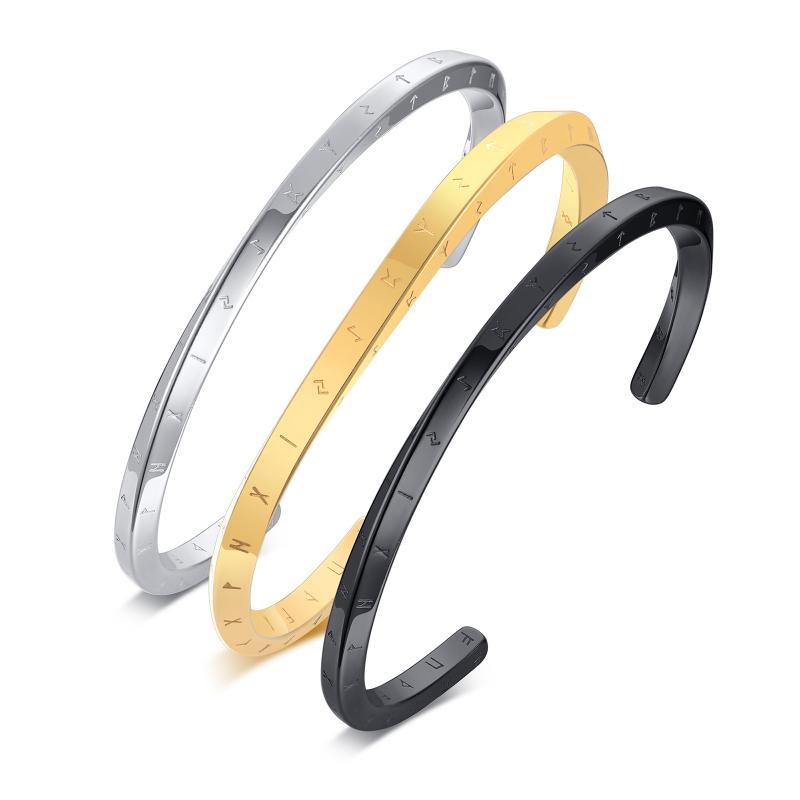 

Bangle Vikings Cuff Bracelets For Women, Stainless Steel Mobius Twist Bracelet, Norse Mythology Runes Amulet 60mm 64mm