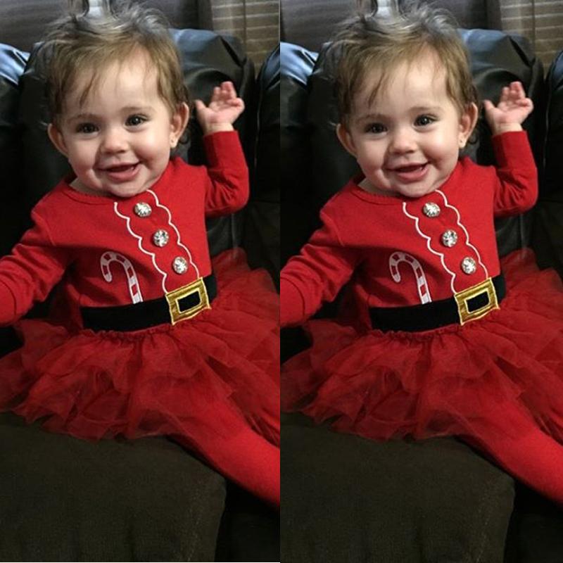 

Girl's Dresses 2021 Kids Baby Girl Fleece Tops Tulle Tutu Dress Party Christmas Girls Xmas Costumes 0-2T SS, Red