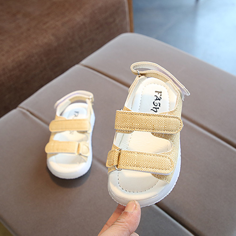 

Size 21-30 Baby Anti-slippery Toddler Sandals Children Led Light Up Shoes Girls Luminous Shoes Boys Sandals with Luminous Sole, Black