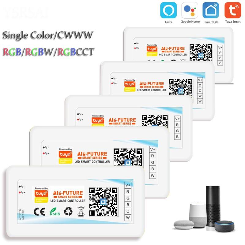 

5-24V Wifi Smart Controller Alexa Google Home Voice Single Color/CCT/RGB/RGBWW/RGBCCT LED Strip Lights Change/Dimmer/Timer RGB Controllers