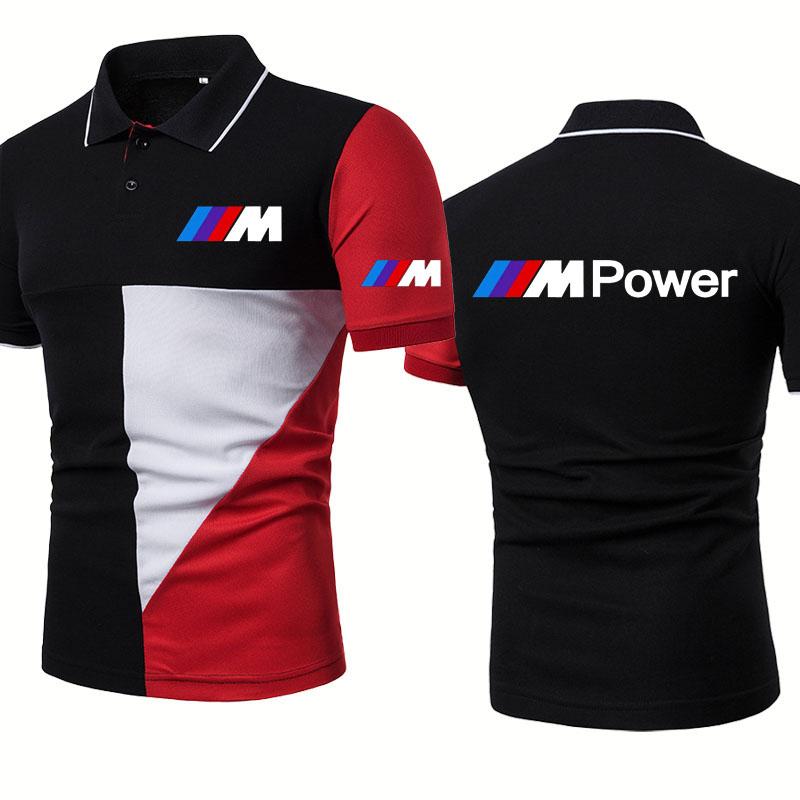 

Men's Polos M Power Summer Cotton Short-sleeved Shirt Neck T-shirt Sports Top Plus Fat Large Size Beach Short Sleeves, Black