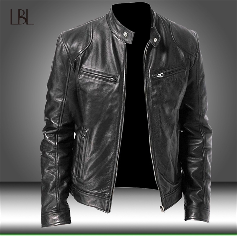 

Winter Leather Jacket Men Warm Motorcycle PU Jacket Slim Fit Male Autumn Faux Leather Coat Men's Casual Zipper Warm Windbreaker 211110, Lf7505khaki