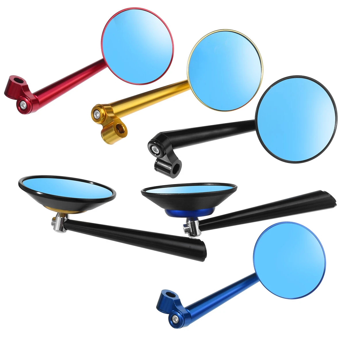 

Pair Motorcycle Motorbike Handlebar Side Mirrors Mirror Rearview